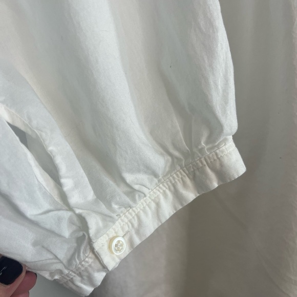 Everlane White Cotton Cottagecore Prairie Blouse Peasant Top 12 Boho Romantic - Picture 2 of 6